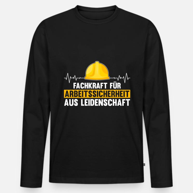 Arbeitssicherheit Leidenschaft Herzschlag Sifa - Männer Premium Bio Langarmshirt - Schwarz