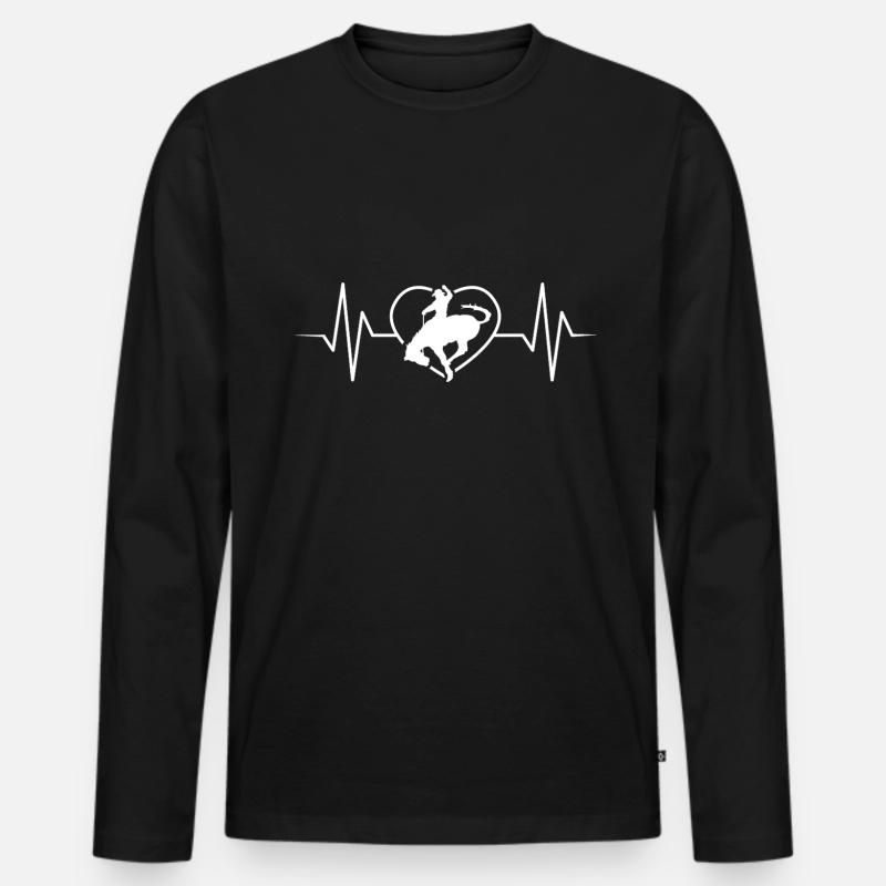 Rodeo - Männer Premium Bio Langarmshirt - Schwarz