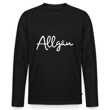 Allgäu - Männer Premium Bio Langarmshirt - Schwarz - Vorne - Nico (187cm)
