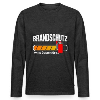 Brandschutz überprüft Brandschutzbeauftragter - Männer Premium Bio Langarmshirt - Anthrazit meliert - Vorne - Nico (187cm)