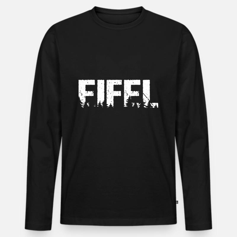 Eifel Wald Wandern - Männer Premium Bio Langarmshirt - Schwarz