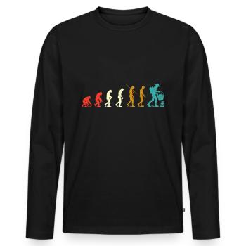 Evolution of morel mushrooms - Men's Premium Organic Long Sleeve Shirt - black - Front - Nico (187cm)