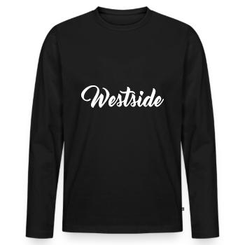 Westside Westen West - Men's Premium Organic Long Sleeve Shirt - black - Front - Nico (187cm)