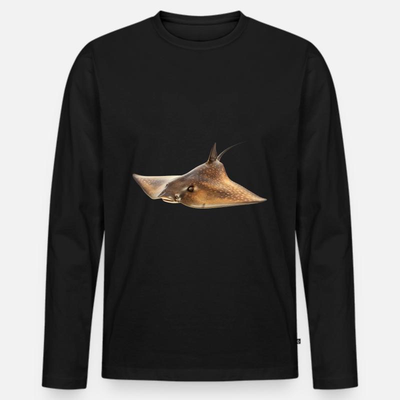 Stachelrochen - Männer Premium Bio Langarmshirt - Schwarz