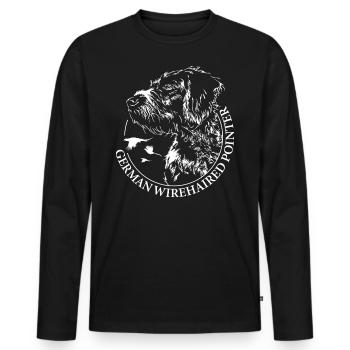 German Wirehaired Pointer Jagdhunde Wilsigns - Männer Premium Bio Langarmshirt - Schwarz - Vorne - Nico (187cm)