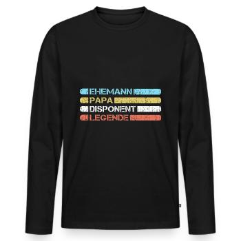 Papa der Disponent - Männer Premium Bio Langarmshirt - Schwarz - Vorne - Nico (187cm)