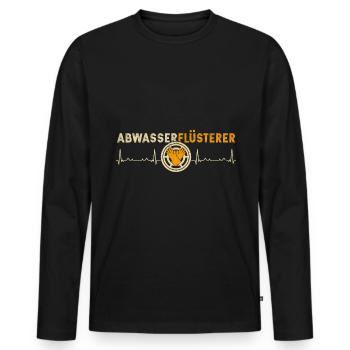 Abwassertechniker Abwasser Flüsterer Herzschlag - Männer Premium Bio Langarmshirt - Schwarz - Vorne - Nico (187cm)