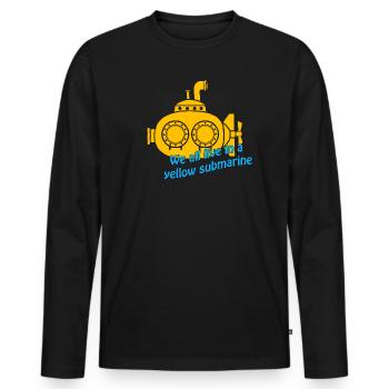 yellow submarine - Männer Premium Bio Langarmshirt - Schwarz - Vorne - Nico (187cm)