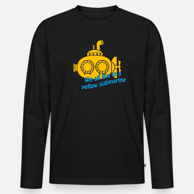 yellow submarine - Männer Premium Bio Langarmshirt - Schwarz