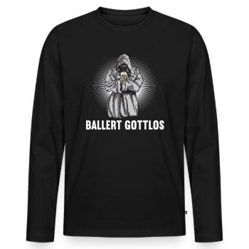 Ballert Gottlos Bier Saufen Biere Biergarten - Männer Premium Bio Langarmshirt - Schwarz - Vorne - Nico (187cm)