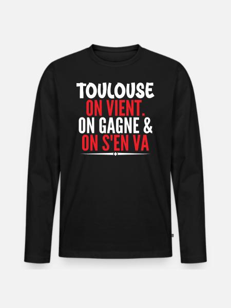 Rugby Toulouse Humour Gift Supporter Rugby - Men's Premium Organic Long Sleeve Shirt - black