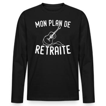 My Guitar Retirement Plan - Guitar Gift - Men's Premium Organic Long Sleeve Shirt - black - Front - Nico (187cm)