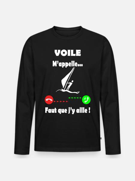 Voile - voile m'appelle - T-shirt manches longues Premium bio Homme - noir