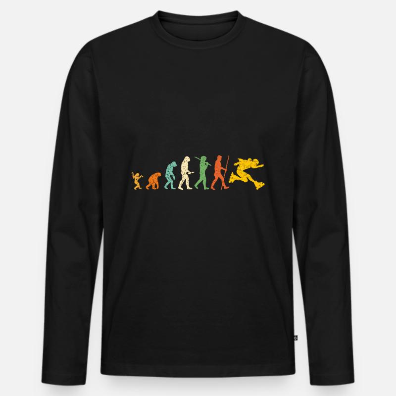 Walzen Evolution - Männer Premium Bio Langarmshirt - Schwarz