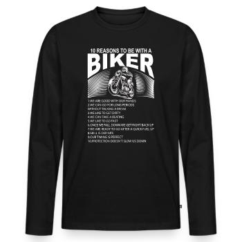 Bikers - Men's Premium Organic Long Sleeve Shirt - black - Front - Nico (187cm)