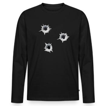 Gunshot fake - Men's Premium Organic Long Sleeve Shirt - black - Front - Nico (187cm)