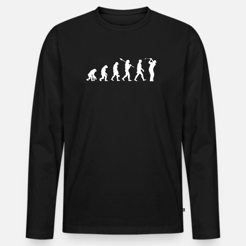 Golf Evolution - Männer Premium Bio Langarmshirt - Schwarz