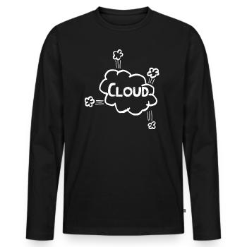 Cloud IT - Men's Premium Organic Long Sleeve Shirt - black - Front - Nico (187cm)