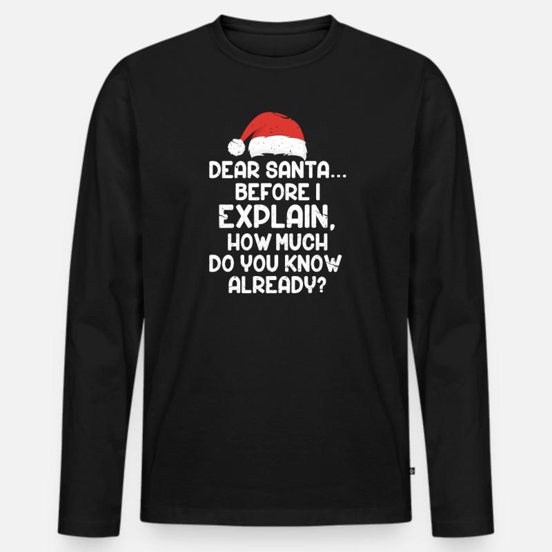 Santa - Männer Premium Bio Langarmshirt - Schwarz