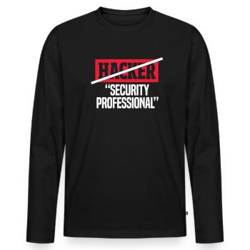 Hacker - Männer Premium Bio Langarmshirt - Schwarz - Vorne - Nico (187cm)