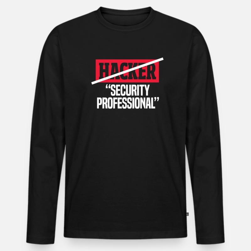 Hacker - Männer Premium Bio Langarmshirt - Schwarz