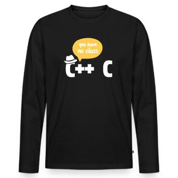 Programmierer - Männer Premium Bio Langarmshirt - Schwarz - Vorne - Nico (187cm)