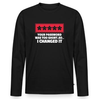 Hacker - Männer Premium Bio Langarmshirt - Schwarz - Vorne - Nico (187cm)