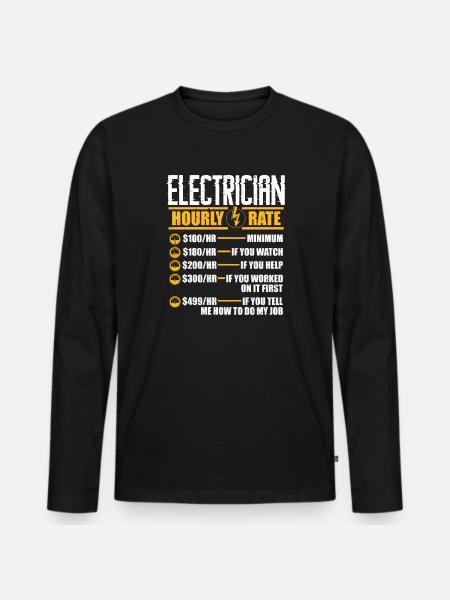 Electrician Electricity Electrics Electronics Gift - Men's Premium Organic Long Sleeve Shirt - black