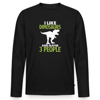 Dinosaurier Dino Trex Urzeit Kinder Geschenk - Männer Premium Bio Langarmshirt - Schwarz - Vorne - Nico (187cm)