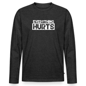 Workout - Men's Premium Organic Long Sleeve Shirt - heather anthracite - Front - Nico (187cm)