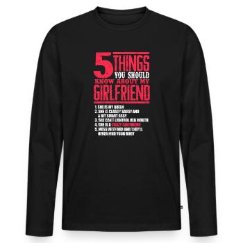 girlfriend - Men's Premium Organic Long Sleeve Shirt - black - Front - Nico (187cm)