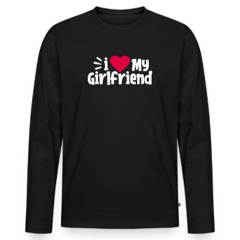 girlfriend - Men's Premium Organic Long Sleeve Shirt - black - Front - Nico (187cm)