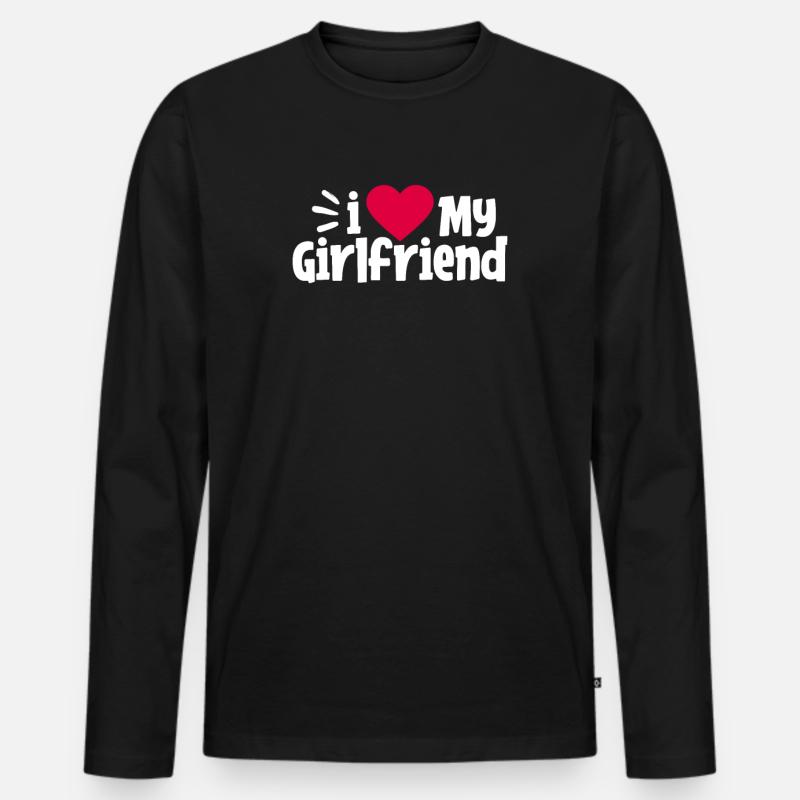 Freundin - Männer Premium Bio Langarmshirt - Schwarz