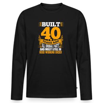 40th birthday 40 years 1980 bday gift - Men's Premium Organic Long Sleeve Shirt - black - Front - Nico (187cm)