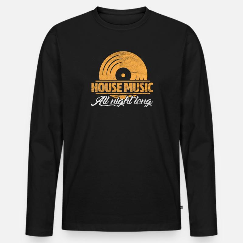 House - Männer Premium Bio Langarmshirt - Schwarz