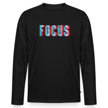 Techno - T-shirt manches longues Premium bio Homme - noir - Devant - Nico (187cm)