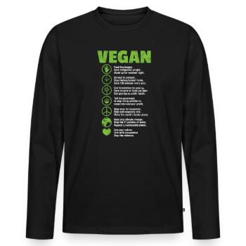 Vegan Vegan Veganism Vegan Gift - Men's Premium Organic Long Sleeve Shirt - black - Front - Nico (187cm)