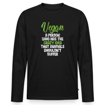 Vegan Vegan Veganism Vegan Gift - Men's Premium Organic Long Sleeve Shirt - black - Front - Nico (187cm)