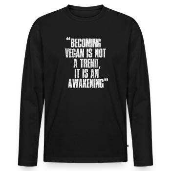 Vegan Vegan Veganism Vegan Gift - Men's Premium Organic Long Sleeve Shirt - black - Front - Nico (187cm)