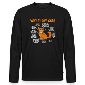 Chat chats gueule de bois chat chat amoureux cadeau - T-shirt manches longues Premium bio Homme - noir - Devant - Nico (187cm)