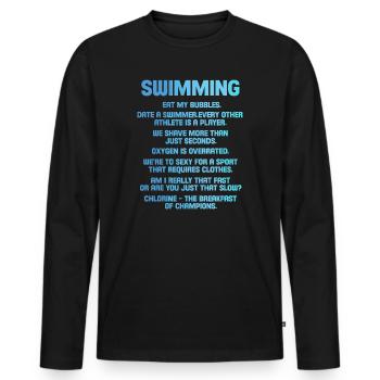 nager - T-shirt manches longues Premium bio Homme - noir - Devant - Nico (187cm)