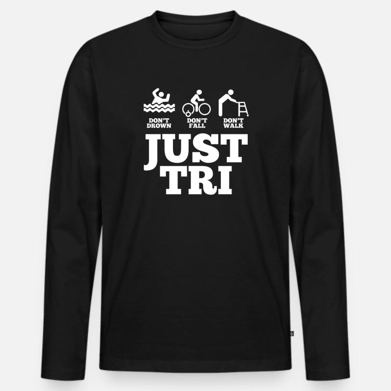 Triathlon - Männer Premium Bio Langarmshirt - Schwarz