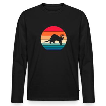Frettchen - Männer Premium Bio Langarmshirt - Schwarz - Vorne - Nico (187cm)