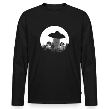 UFO - Men's Premium Organic Long Sleeve Shirt - black - Front - Nico (187cm)