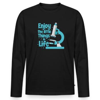 biology - Men's Premium Organic Long Sleeve Shirt - black - Front - Nico (187cm)