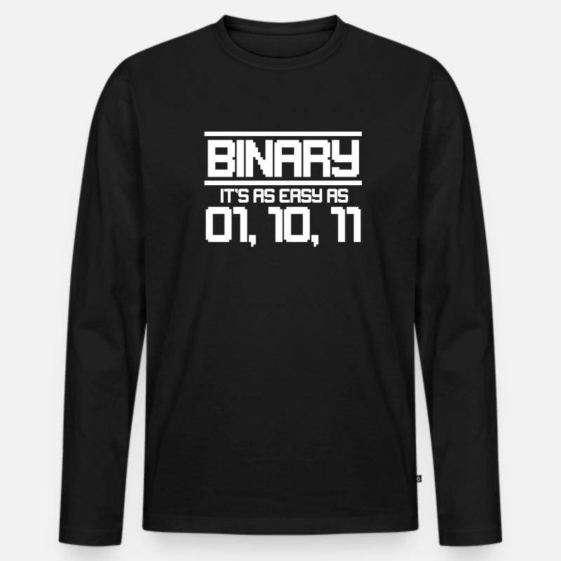Binary code - Men's Premium Organic Long Sleeve Shirt - black