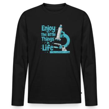 Biology science chemistry laboratory gift - Men's Premium Organic Long Sleeve Shirt - black - Front - Nico (187cm)