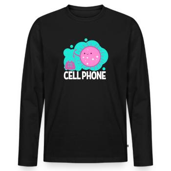 biology - Men's Premium Organic Long Sleeve Shirt - black - Front - Nico (187cm)