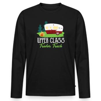Camping - Männer Premium Bio Langarmshirt - Schwarz - Vorne - Nico (187cm)