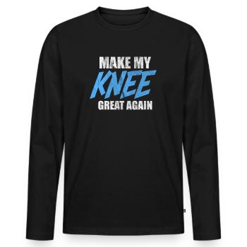 Cadeau de chirurgie de blessure de chirurgie de genou op - T-shirt manches longues Premium bio Homme - noir - Devant - Nico (187cm)
